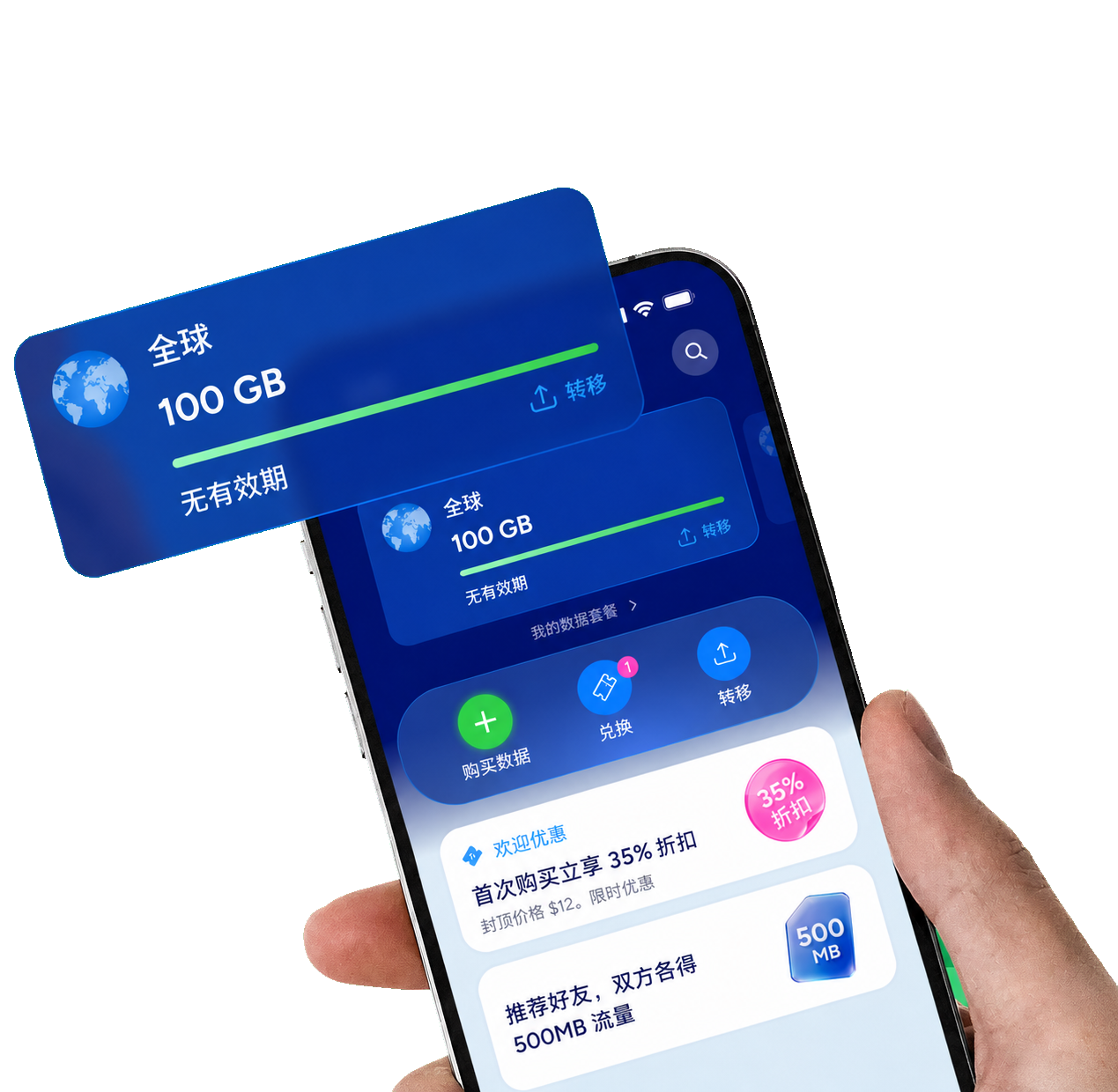 Eskimo eSIM app showing data plans and promotions